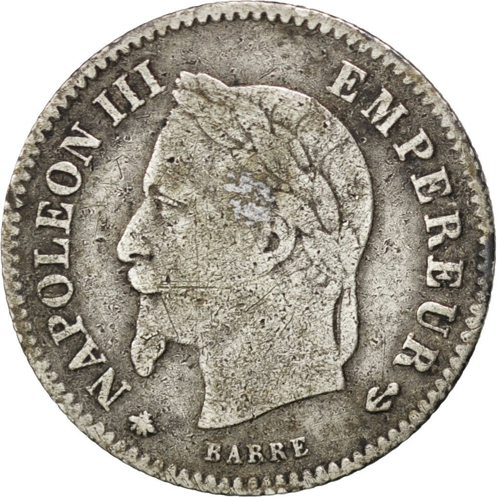Francia, Napoleon III, Napoléon III, 20 Centimes, 1867, Paris, MB, Argento,...