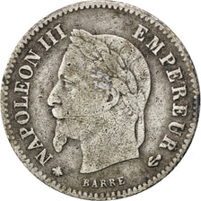 Francia, Napoleon III, Napoléon III, 20 Centimes, 1867, Paris, MB, Argento,...