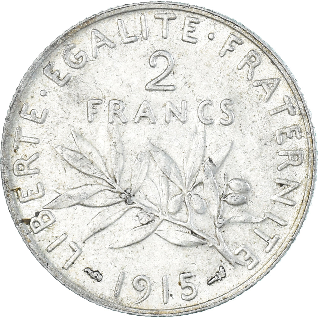 Coin, France, Semeuse, 2 Francs, 1915, Paris, EF(40-45), Silver, KM:845.1