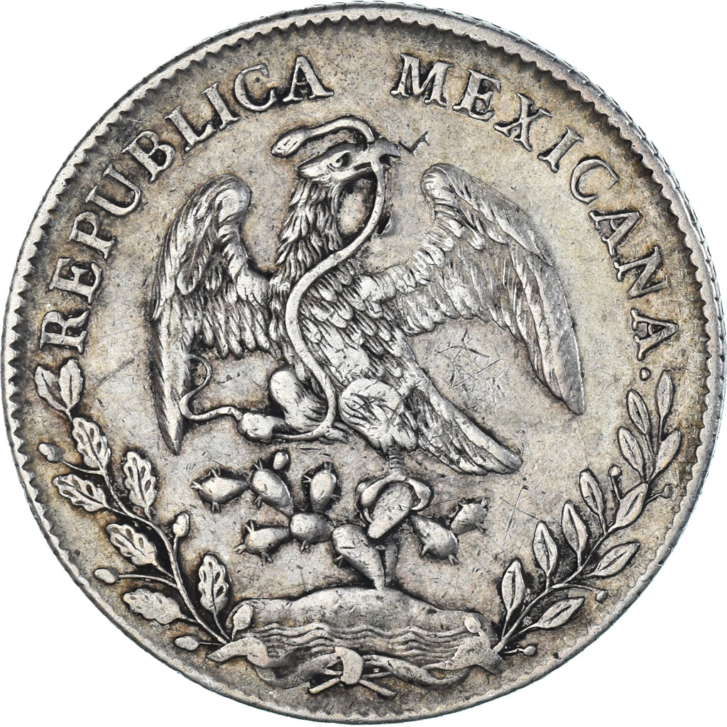 Coin, Mexico, 8 Reales, 1893, Zacatecas, EF(40-45), Silver, KM:377.13