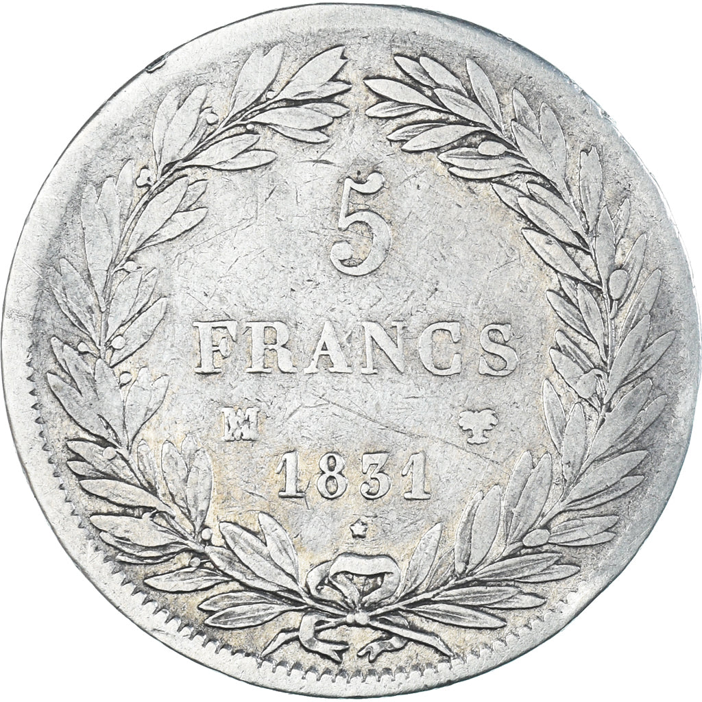 Coin, France, Louis-Philippe, 5 Francs, 1831, Marseille, VF(20-25), Silver