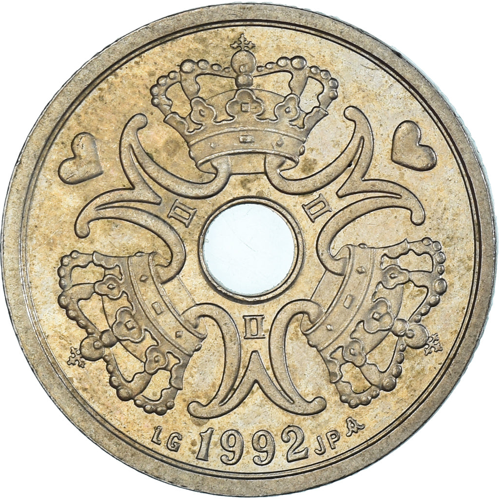 Munten, Denemarken, 2 Kroner, 1992