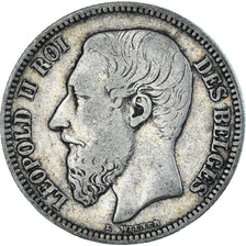 Coin, Belgium, Leopold II, 2 Francs, 1867, EF(40-45), Silver, KM:30.1