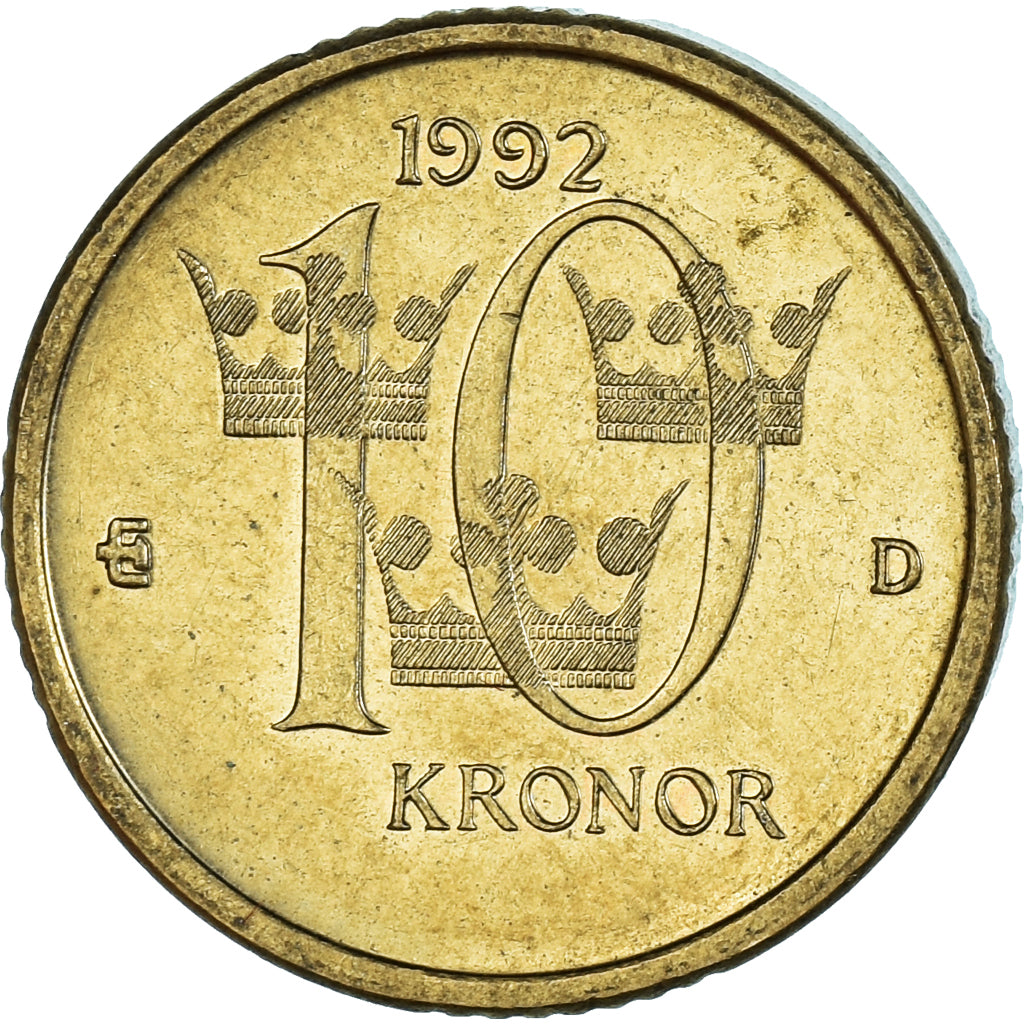 Coin, Sweden, 10 Kronor, 1992