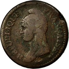 Moneta, Francia, Dupré, Decime, 1796, Lille, B+, Bronzo, KM:644.11, Gadoury:187