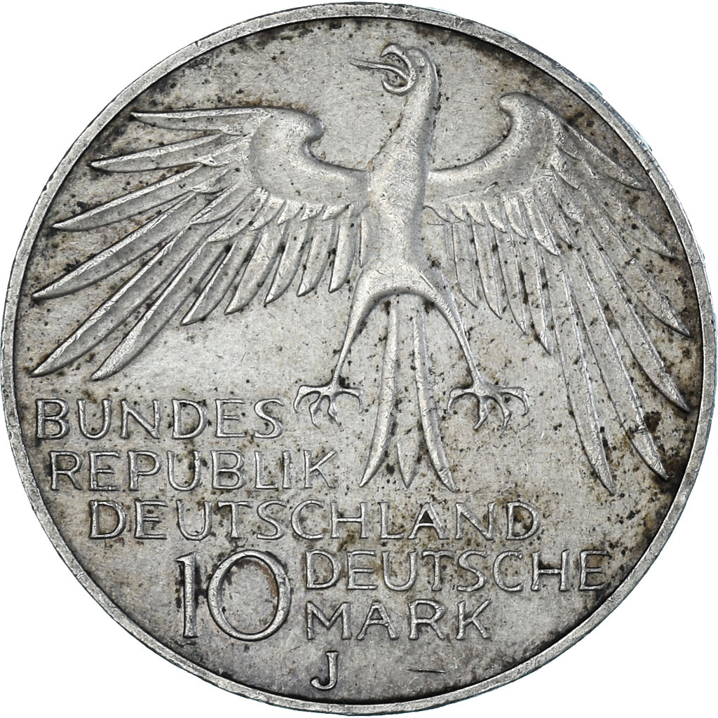 Coin, GERMANY - FEDERAL REPUBLIC, 10 Mark, 1972, Hamburg, AU(50-53), Silver