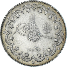 Coin, Turkey, Muhammad V, 10 Kurush, 1915, Qustantiniyah, AU(55-58), Silver