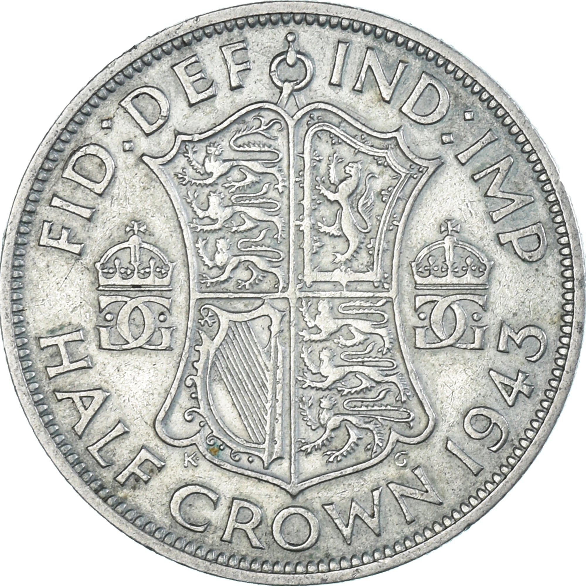 Coin, Great Britain, George VI, 1/2 Crown, 1943, British Royal Mint, EF(40-45)