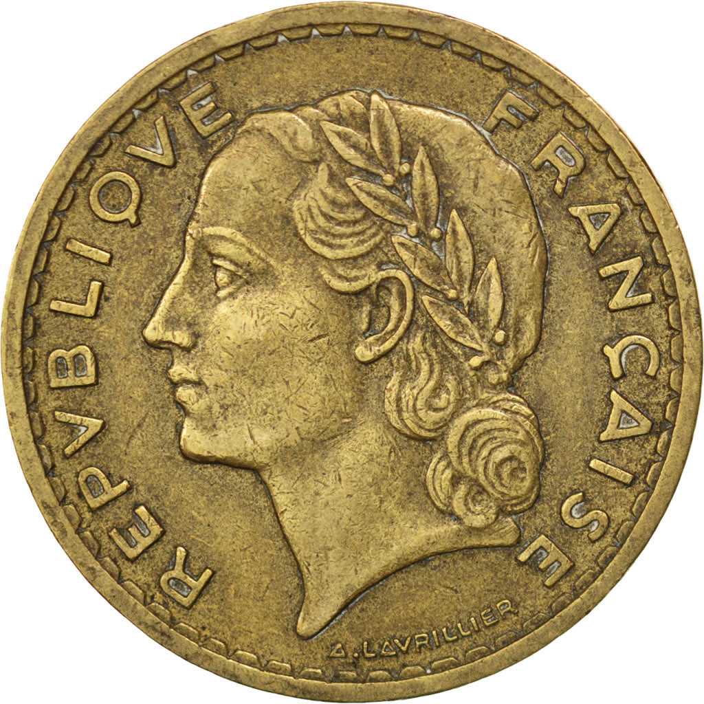 FRANCE, Lavrillier, 5 Francs, 1940, KM #888a.1, EF(40-45), Aluminum-Bronze, 31,.