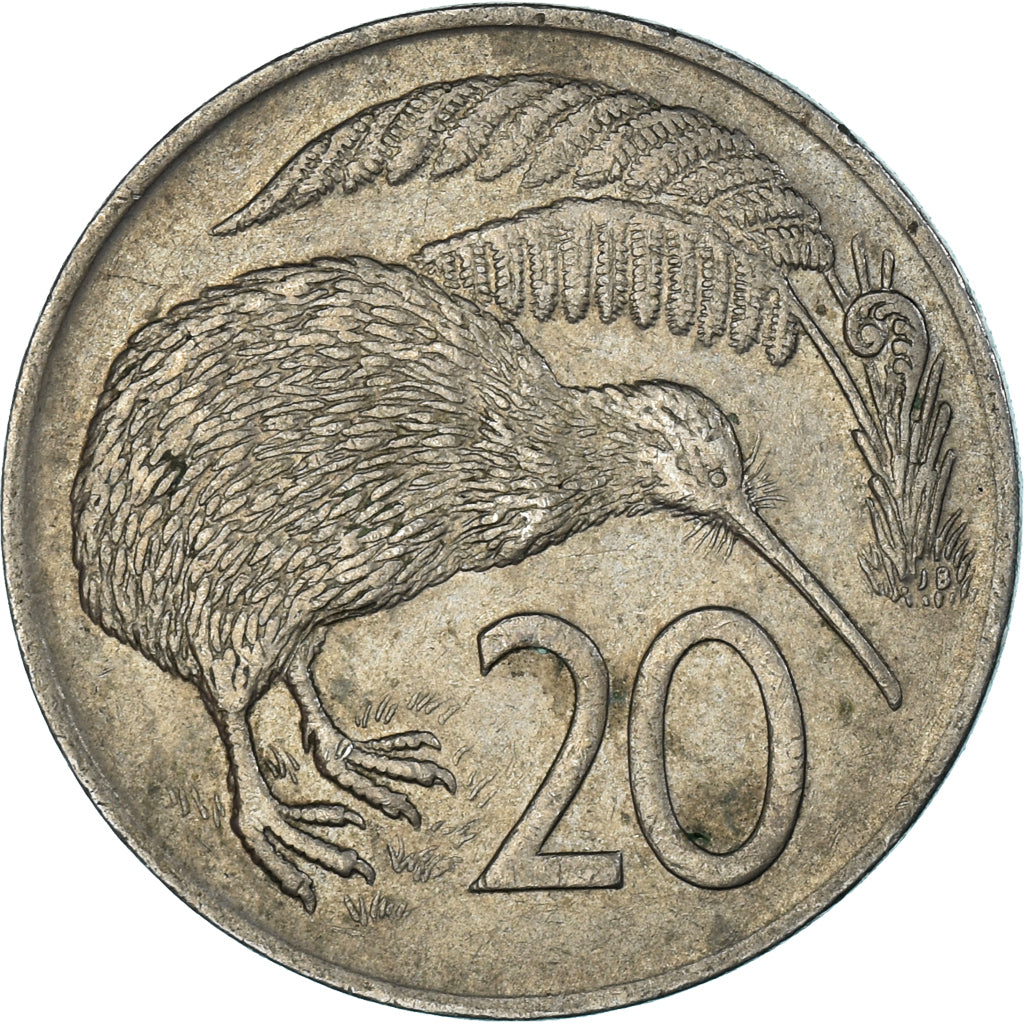 Moeda, Nova Zelândia, 20 Cents, 1973