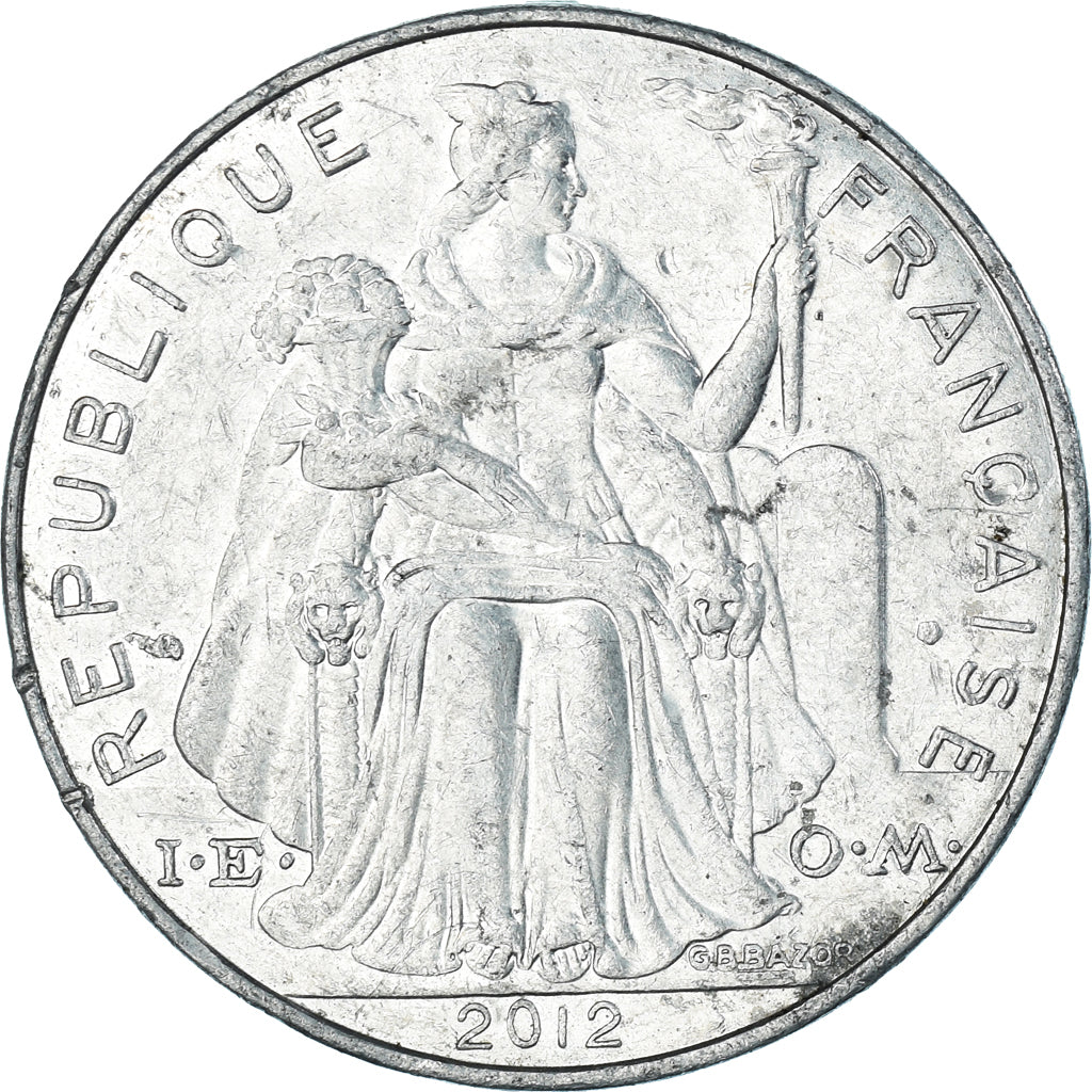 Moeda, Nova Caledónia, 5 Francs, 2012