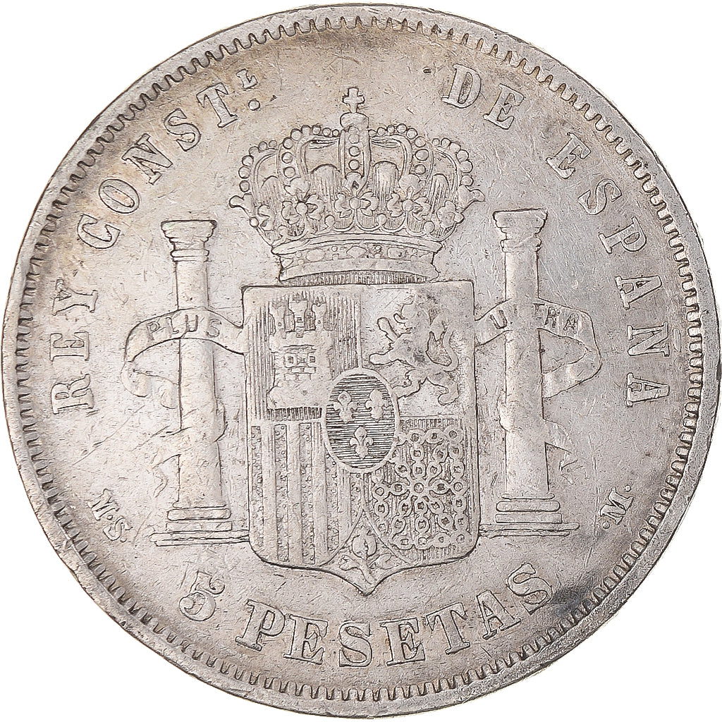 Coin, Spain, Alfonso XII, 5 Pesetas, 1883, Madrid, VF(20-25), Silver, KM:688