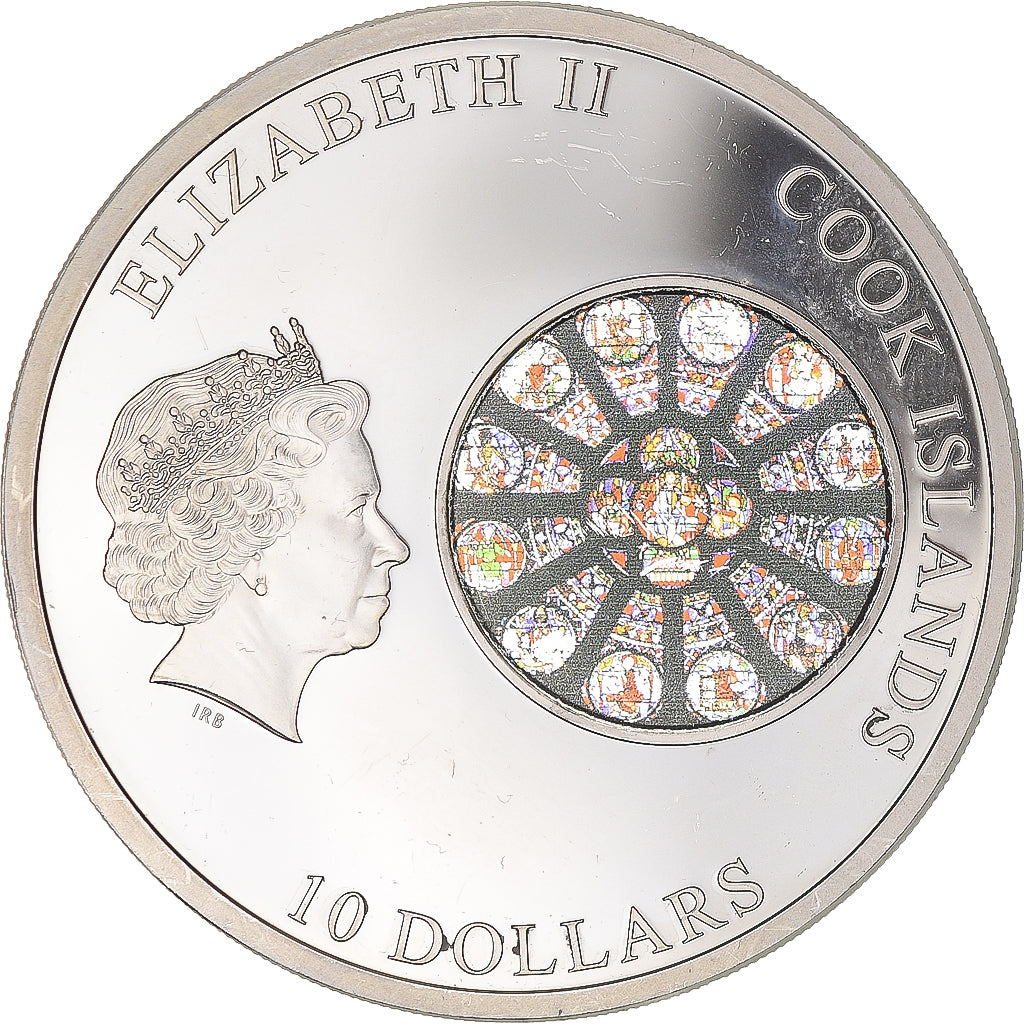 Monnaie, Îles Cook, Elizabeth II, Notre-Dame de Paris, 10 Dollars, 2013, SUP+