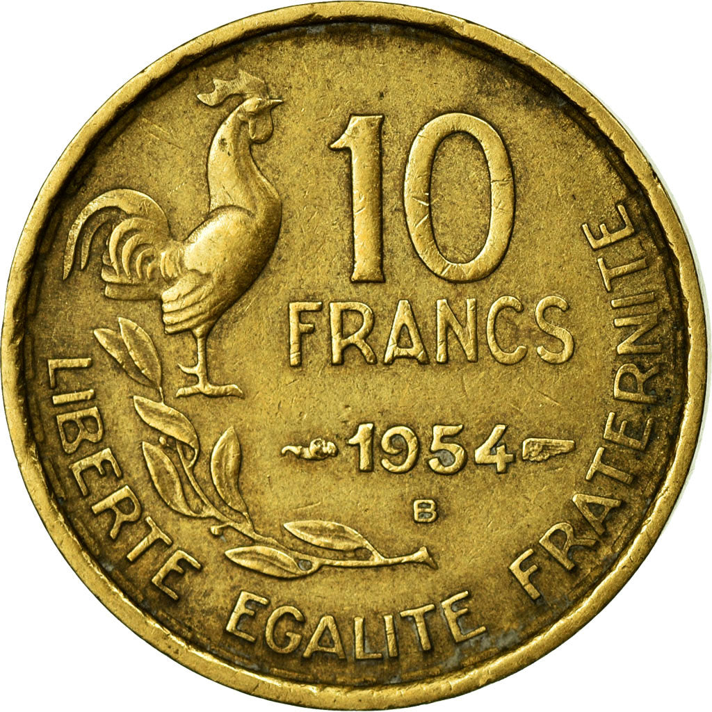 Münze, Frankreich, Guiraud, 10 Francs, 1954, Beaumont le Roger, SS