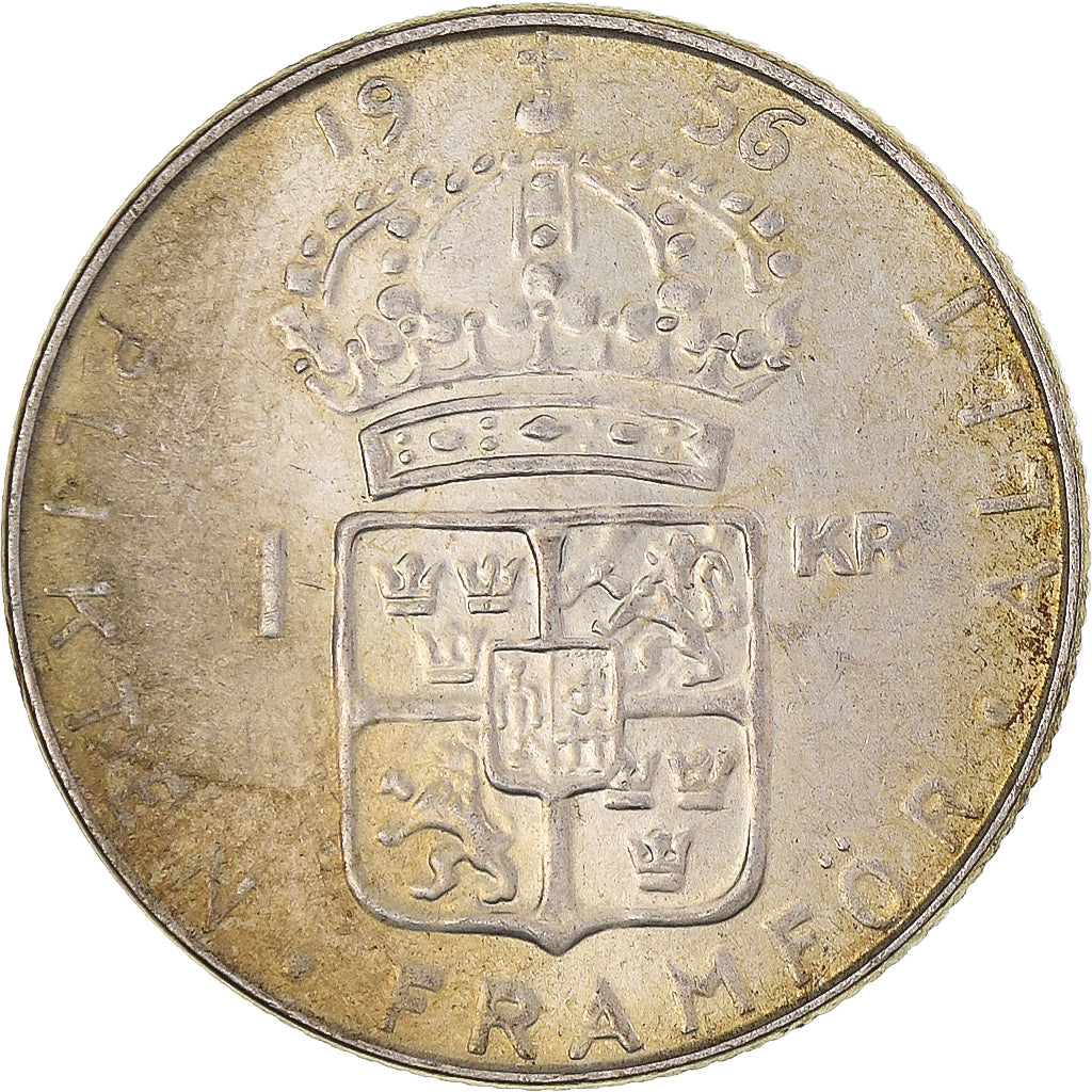 Moneta, Svezia, Gustaf VI, Krona, 1956, BB+, Argento, KM:826