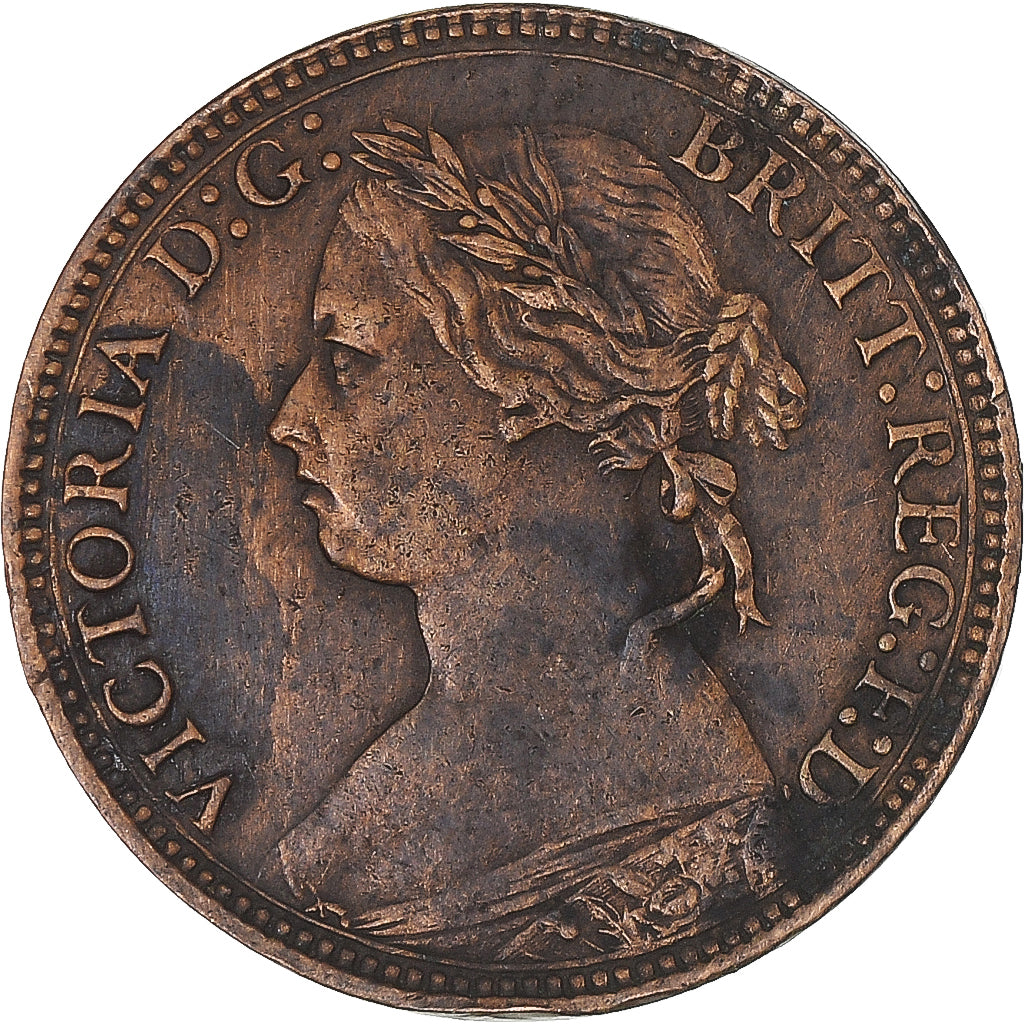 Moneta, Gran Bretagna, Victoria, Farthing, 1875, Heaton, MB, Bronzo, KM:753