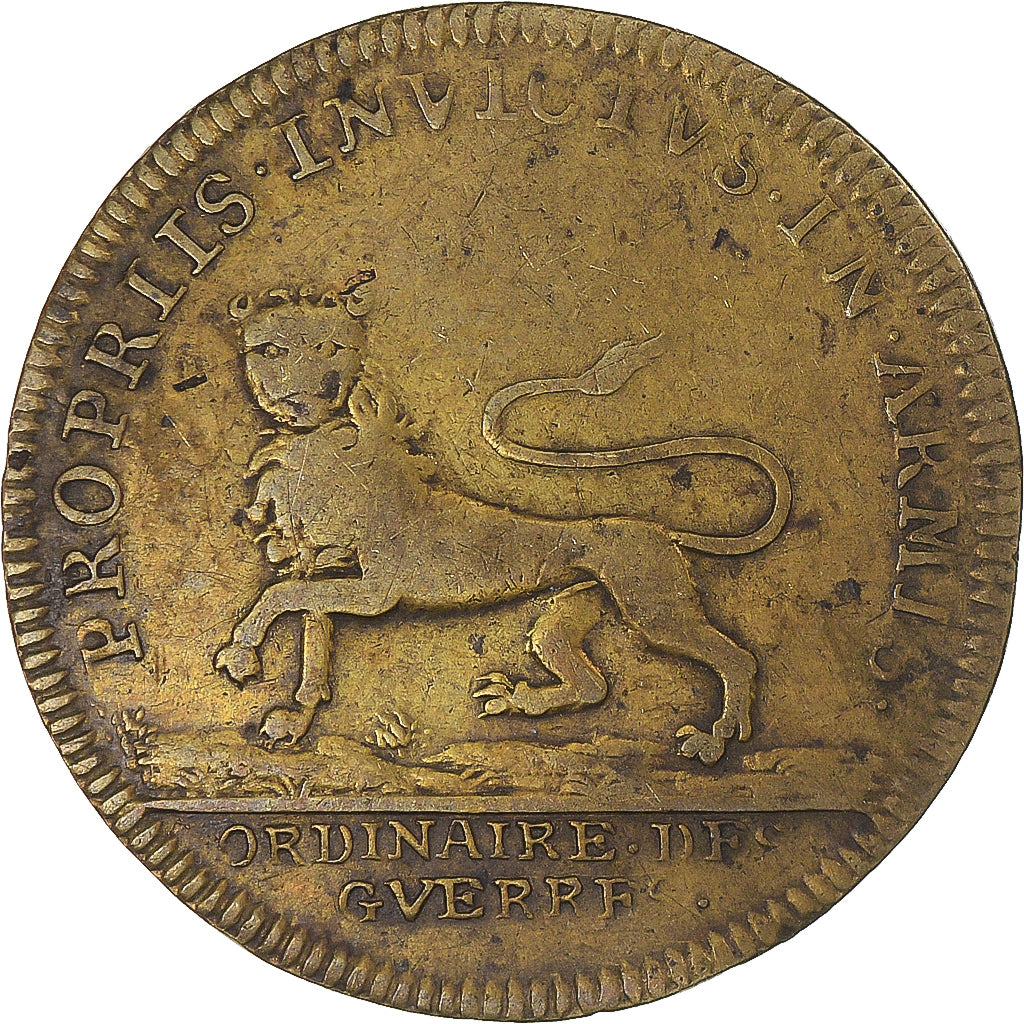 Francja, Token, Ludwik XIV, Ordinaire des Guerres, 1690, VF(30-35), Mosiądz
