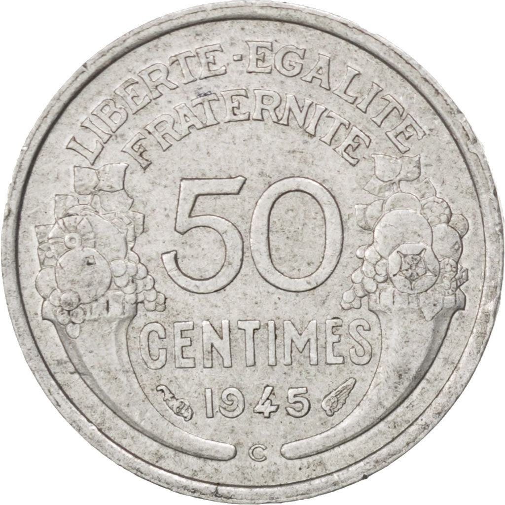 Francia, Morlon, 50 Centimes, 1945, Castelsarrasin, SPL-, Alluminio, KM:894.3...