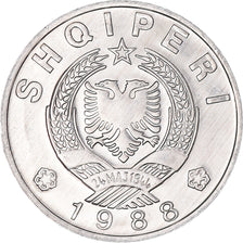 Coin, Albania, 50 Qindarka, 1988, MS(65-70), Aluminum, KM:72