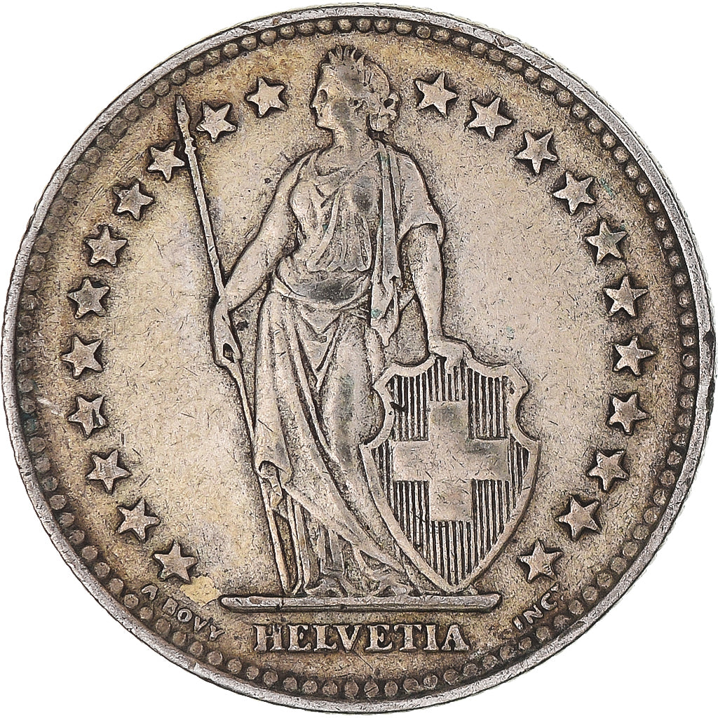 Coin, Switzerland, 2 Francs, 1931, Bern, EF(40-45), Silver, KM:21