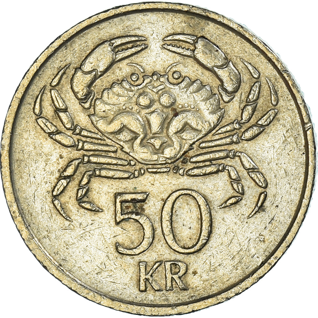Coin, Iceland, 50 Kronur, 1987