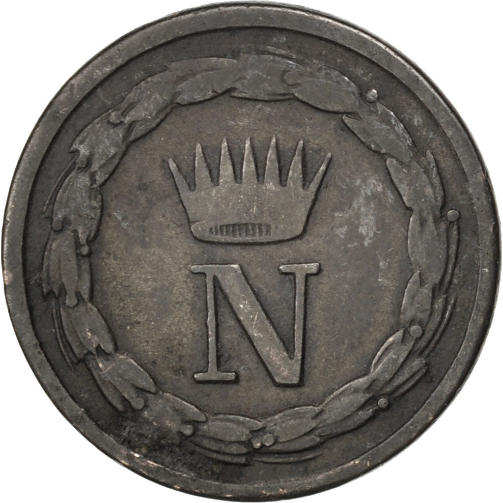ITALIAN STATES, 10 Centesimi, 1811, Milan, KM #4, EF(40-45), Silver, 1.89