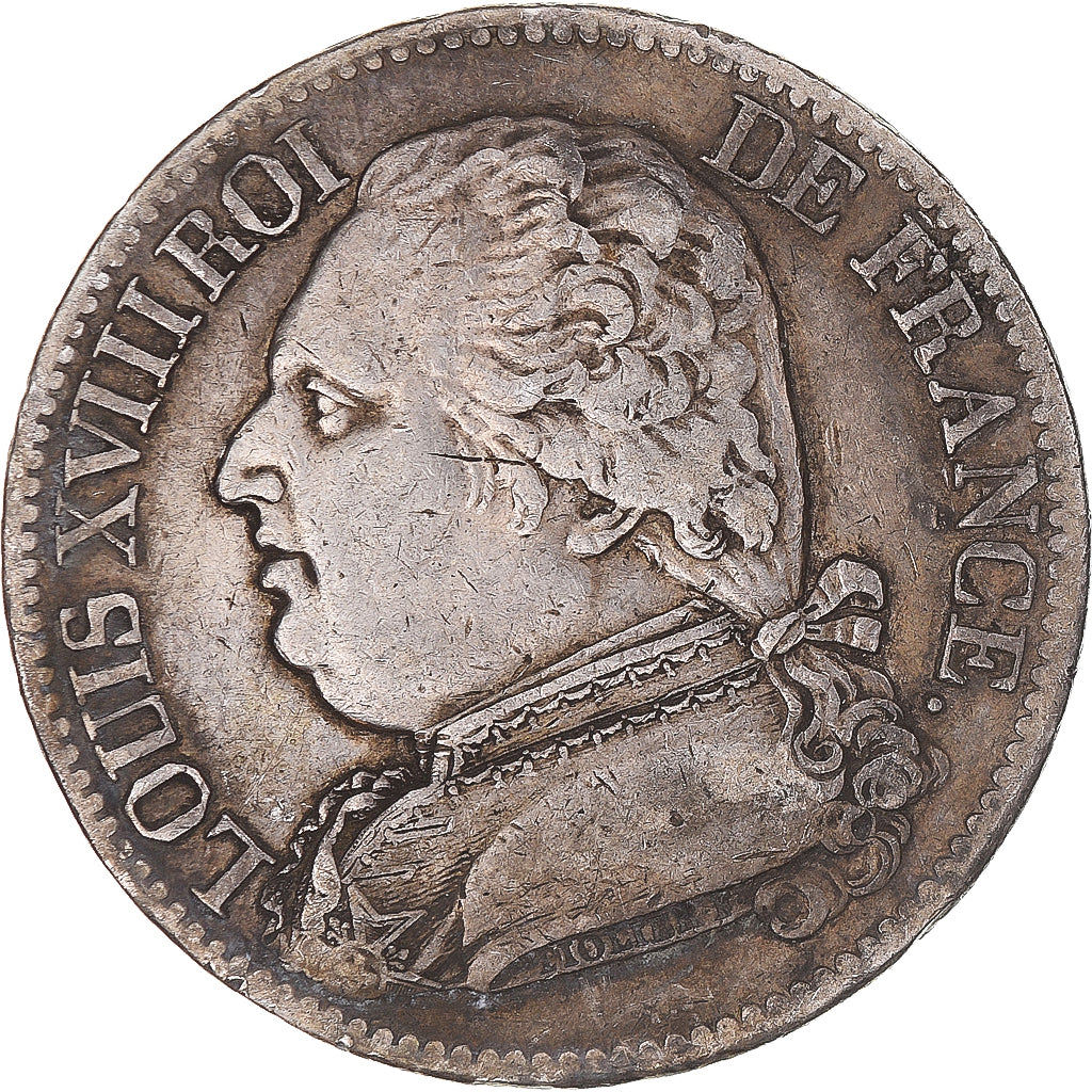 Monnaie, France, Louis XVIII, 5 Francs, 1814, Paris, TB+, Argent, Gadoury:591