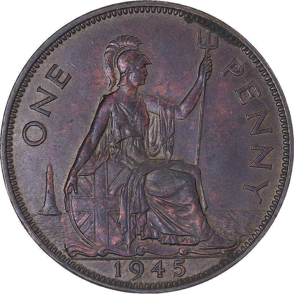 Coin, Great Britain, George VI, Penny, 1945, British Royal Mint, MS(63), Bronze