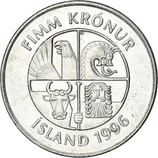 Coin, Iceland, 5 Kronur, 1996