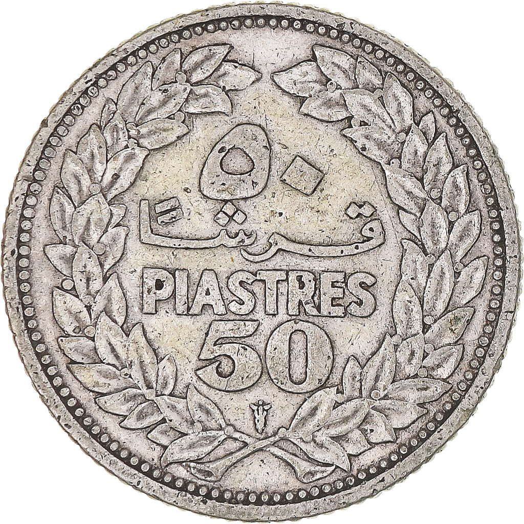 Coin, Lebanon, 50 Piastres, 1952, Utrecht, EF(40-45), Silver, KM:17