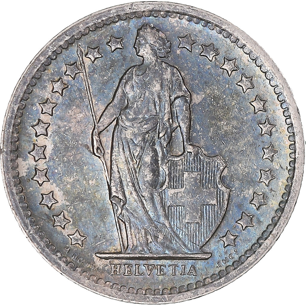 Moneta, Svizzera, 1/2 Franc, 1968, Bern, BB, Rame-nichel, KM:23a.1