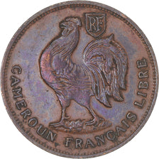 Moneda, Camerún, Franc, 1943, Pretoria, Français Libre, MBC, Bronce, KM:5