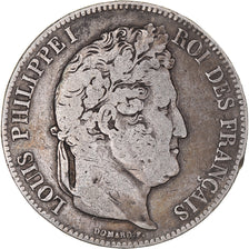 Coin, France, Louis-Philippe, 5 Francs, 1833, La Rochelle, VF(30-35), Silver
