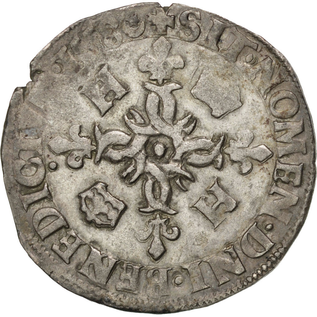 FRANCE, Douzain aux croissants, 1558, Paris, VF(20-25), Billon, Sombart #4380,..