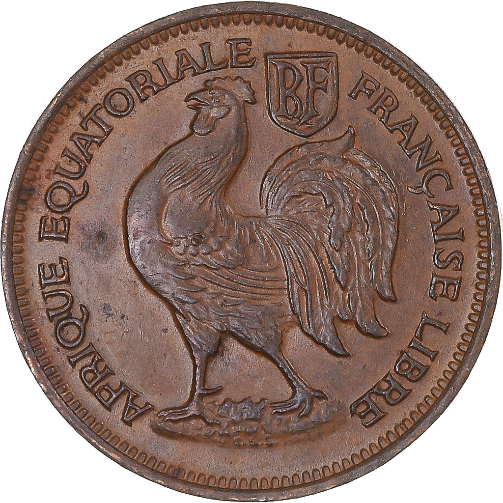 Münze, Französisch-Äquatorialafrika, 50 Centimes, 1943, Pretoria, VZ, Bronze