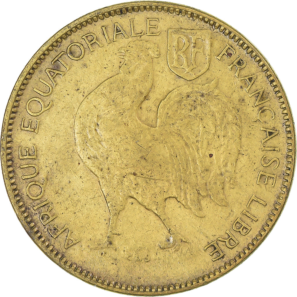 Monnaie, Afrique-Équatoriale française, Franc, 1942, Pretoria, TTB, Laiton