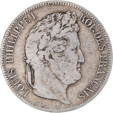 Coin, France, Louis-Philippe, 5 Francs, 1832, Lyon, VF(30-35), Silver, KM:749.4