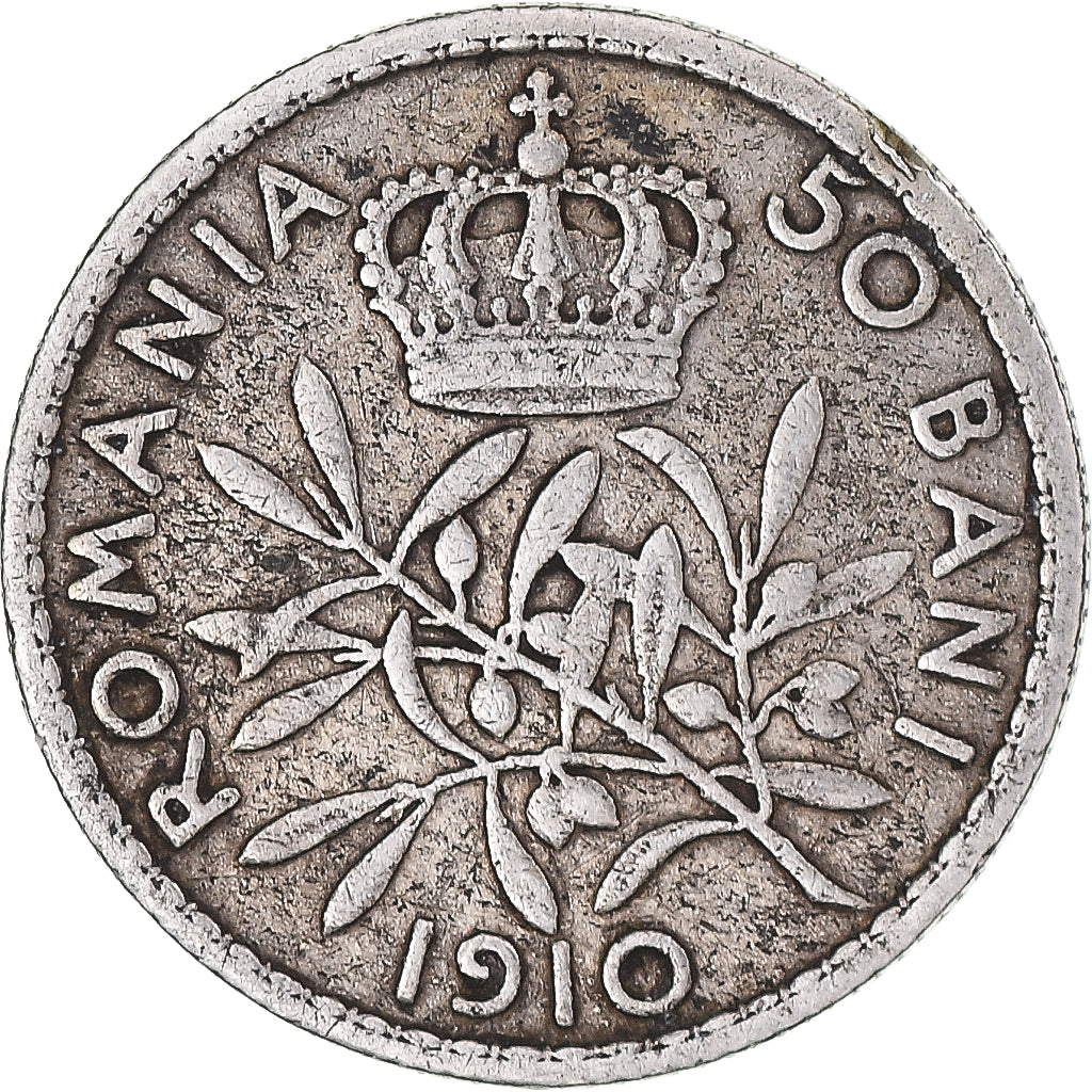 Coin, Romania, Carol I, 50 Bani, 1910, EF(40-45), Silver, KM:41
