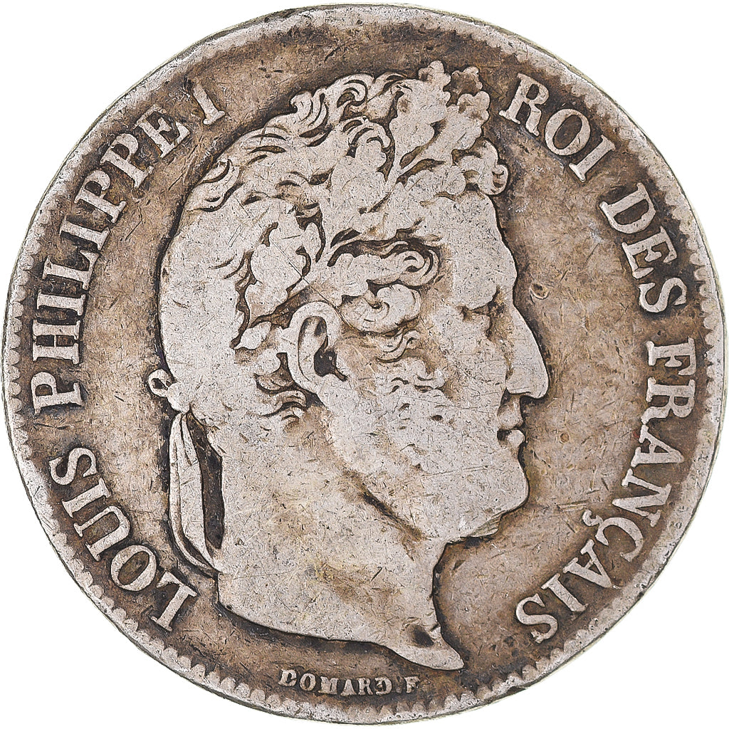 Moneta, Francia, Louis-Philippe, 5 Francs, 1840, Rouen, B+, Argento, KM:749.2