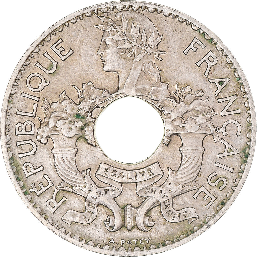Munten, FRANS INDO-CHINA, 5 Cents, 1939, Paris, ZF+, Nickel-brass, KM:18.1a