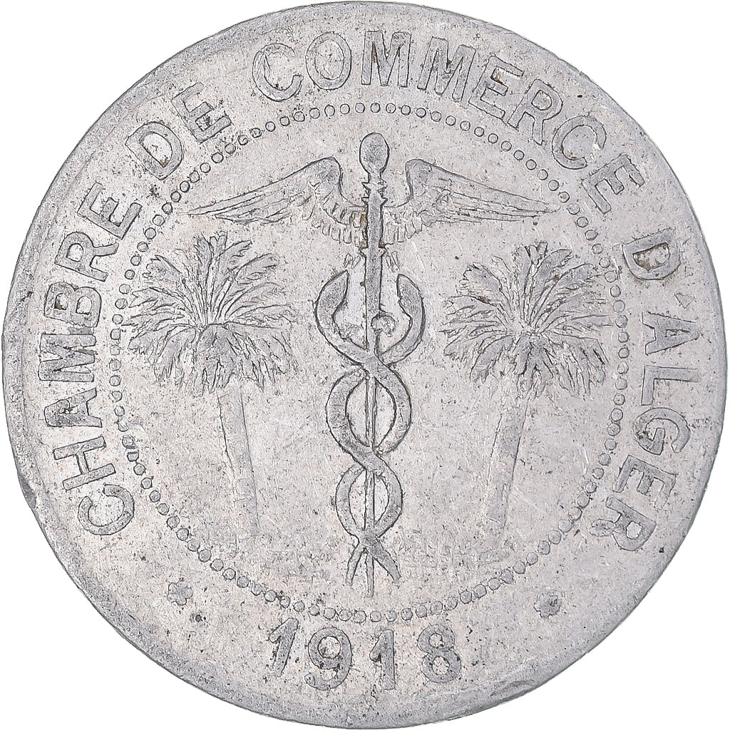 Coin, Algeria, Chambre de commerce, 10 Centimes, 1918, Alger, VF(30-35)