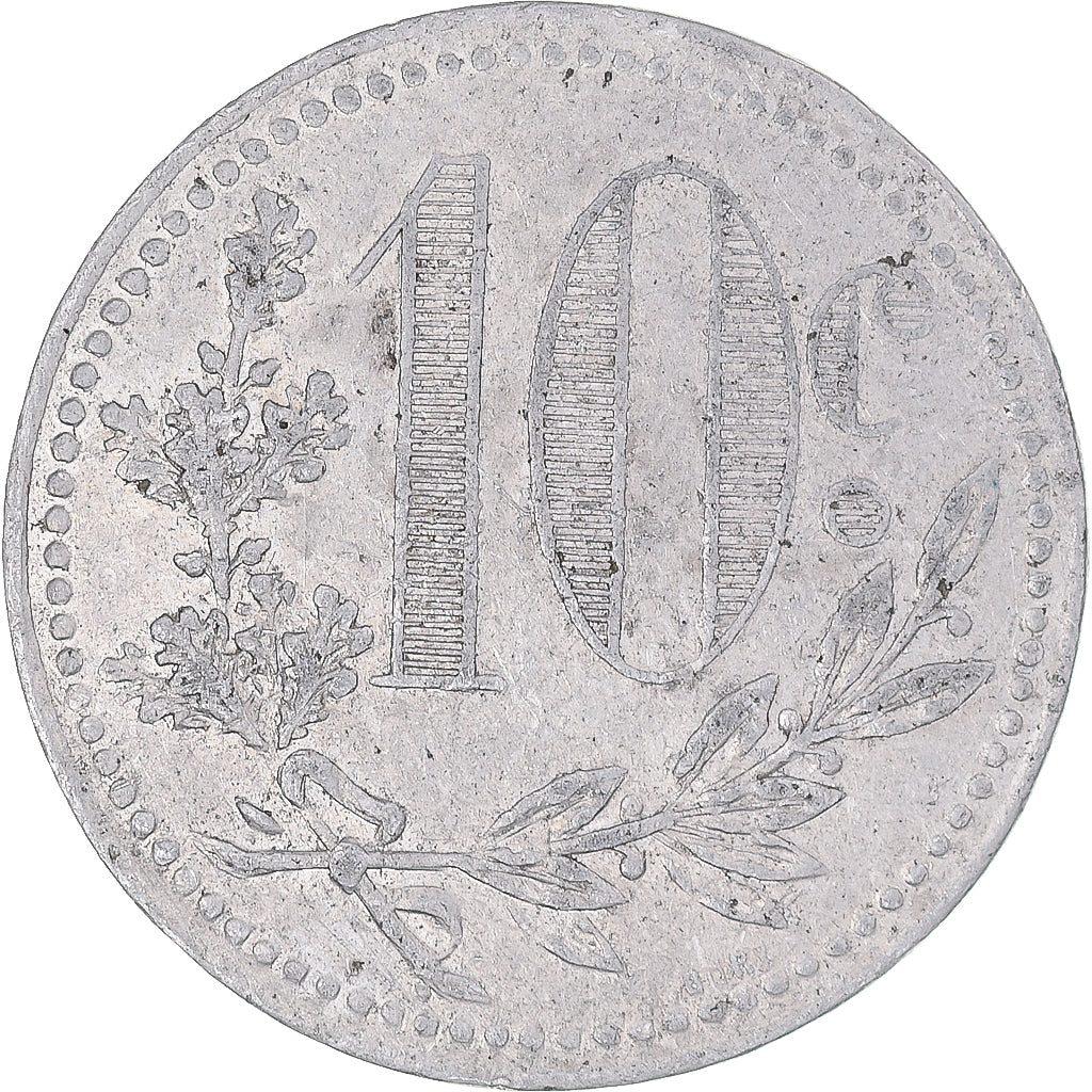 Coin, Algeria, Chambre de commerce, 10 Centimes, 1918, Alger, VF(30-35)