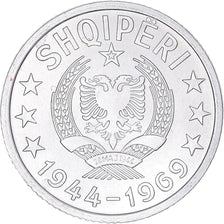 Coin, Albania, 5 Qindarka, 1969, Rome, MS(63), Aluminum, KM:44