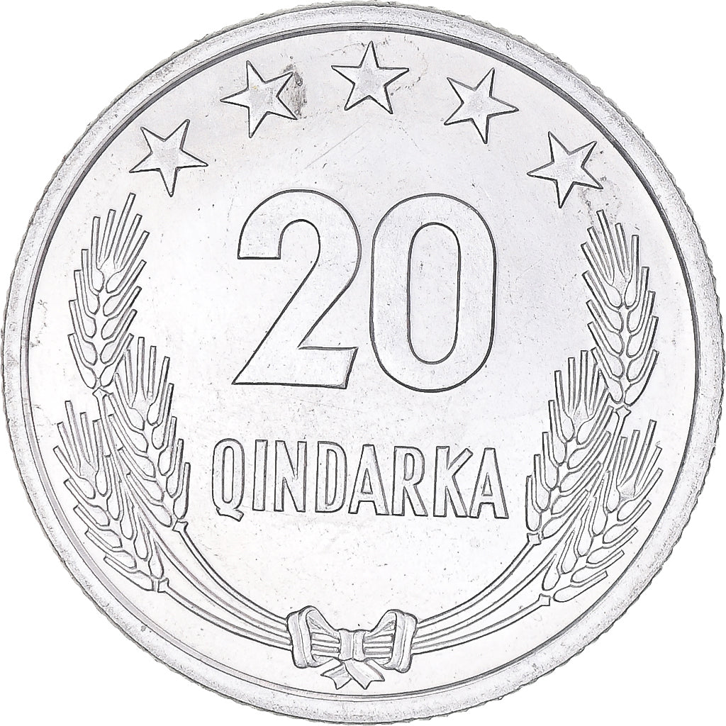 Coin, Albania, 20 Qindarka, 1969, MS(63), Aluminum, KM:46