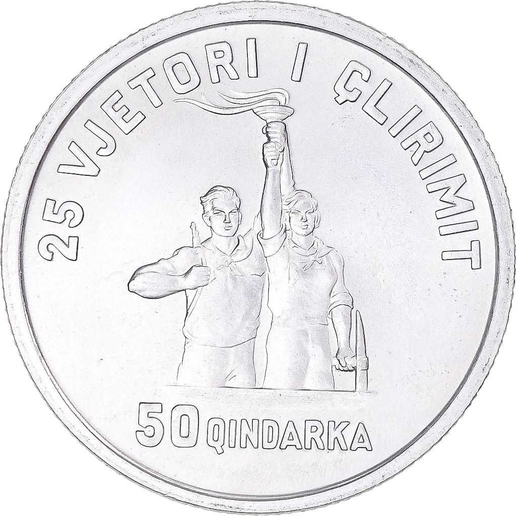 Monnaie, Albanie, 50 Qindarka, 1969, Rome, SPL, Aluminium, KM:47