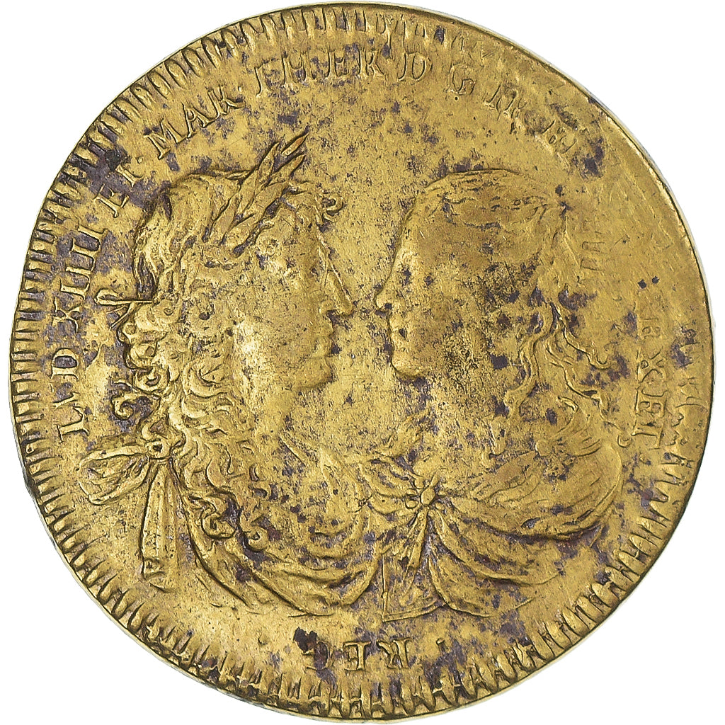 France, Jeton, Royal, Louis XIV, Entrée du légat à Paris, TB+, Laiton