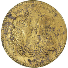France, Jeton, Royal, Louis XIV, Entrée du légat à Paris, TB+, Laiton
