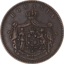 Moeda, Roménia, Carol I, 10 Bani, 1867, EF(40-45), Cobre, KM:4.2