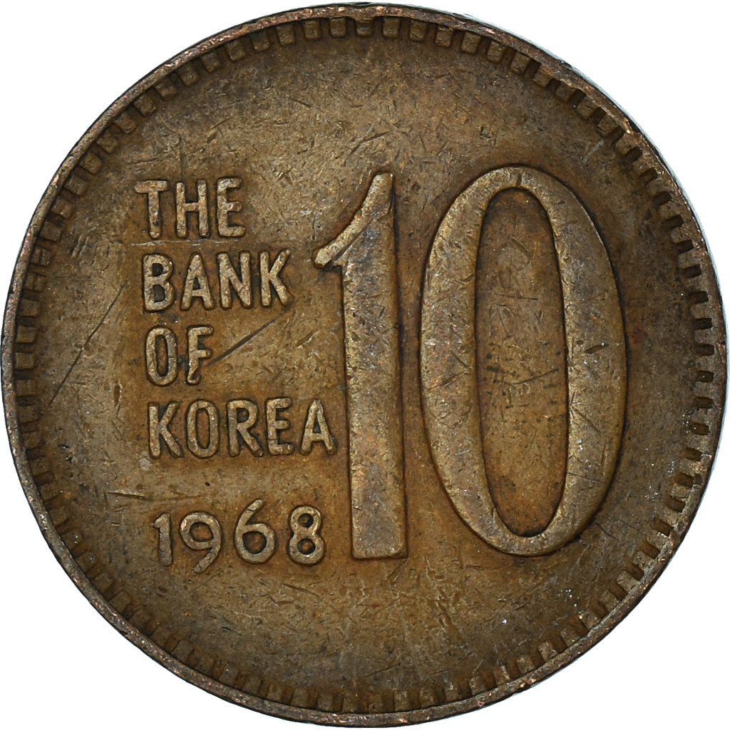 Coin, Korea, 10 Won, 1968