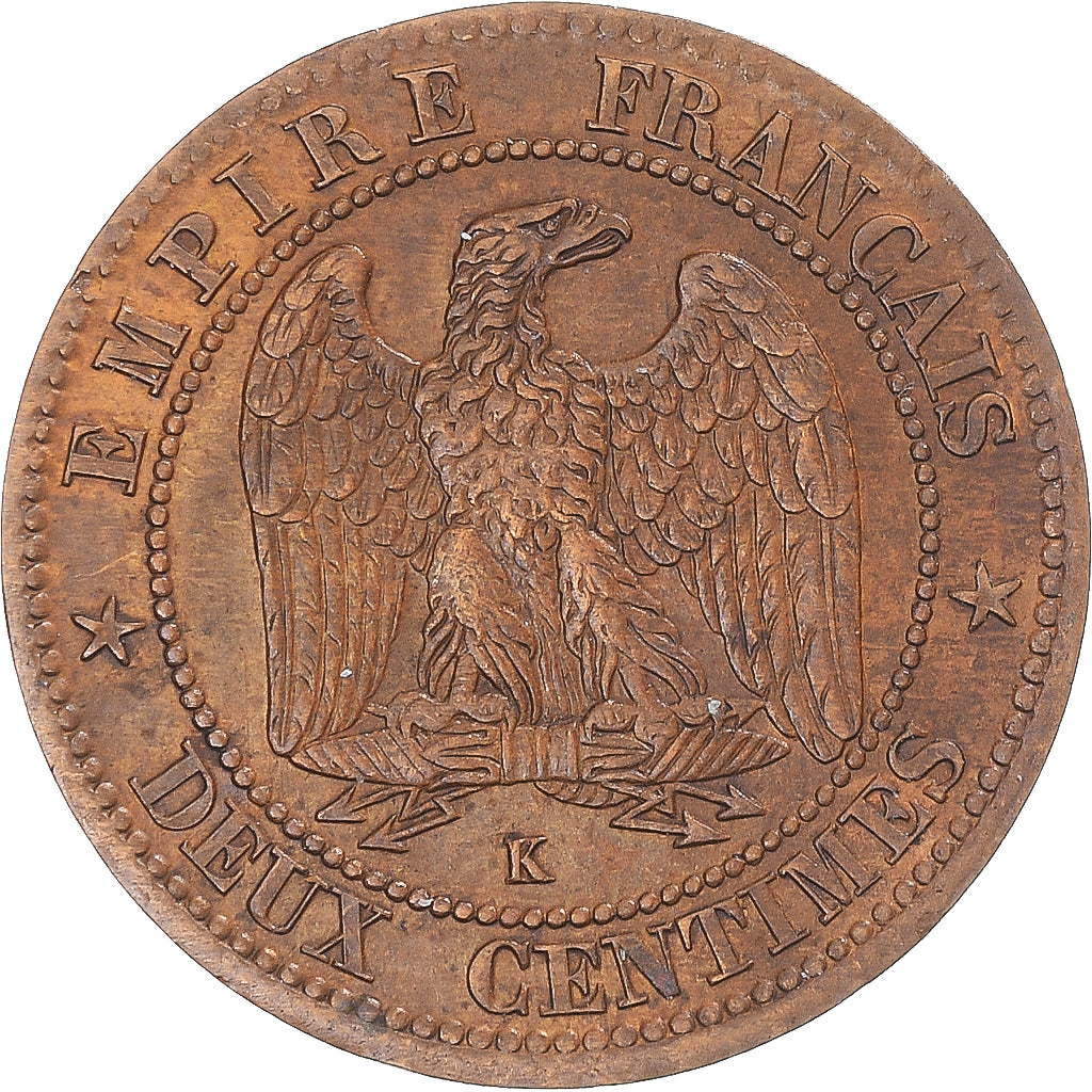 Monnaie, France, Napoleon III, 2 Centimes, 1862, Bordeaux, SUP, Bronze